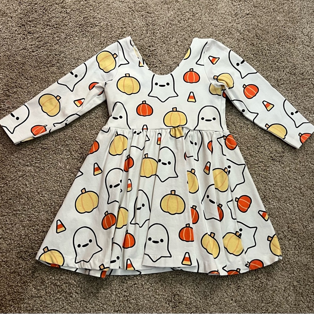 Monica and Andy ghost and pumpkin dress
